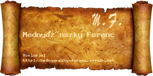 Mednyánszky Ferenc névjegykártya