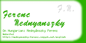 ferenc mednyanszky business card